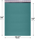 Green 10.5x16 Inch Large Poly Bubble Mailers #5 | Padded Envelopes with Self Seal | Air Lined Cushioned Bubble Mailer | Usable Size 10.5x15 | 200 Pack Bulk | Lightweight shipping Bags