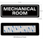 Mechanical Room Sign – Equipment Room Sign, Premium Durable Acrylic Material, Super Strong Self-Adhesive, Quick Installation, Suitable For Home And Business (9 × 3 Inches, Black)