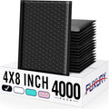 Fuxury Black Bubble Mailers 4x8" 4000 Pack, Waterproof Padded Envelopes Self Seal Bubble Envelopes, Padded Mailers for Small Business, Envelope Mailers Usable Size 4x7"