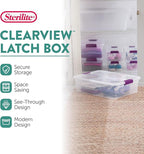 Sterilite 24-Pack 32 Quart ClearView Latch Box, Stackable Organizer Bins with Latching Lids - Clear Plastic Organization Containers for Closet, Bedroom, Shelving Units and Everyday Home Storage
