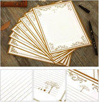 8 Pcs Vintage Letter Papers Set Printable Writing Paper Lined for Wedding Invitation Greeting Love Letters with Envelopes for Girls Women Men Stationary