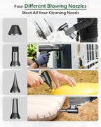 Compressed Air Duster, 130000RPM Super Power Cordless Air Duster, Rechargeable Brushless Motor Durable Blower, Electric Adjustable Dust Blower Dust Remover for Keyboard, Computer, Car, Home Cleaning