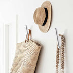 FCOWK Wood Wall Hooks 4 Pack Coat Hooks Wall Mount White Wooden Hooks for Hanging Hat, Bag, Backpack, Rustic Coat Hooks for Wall, Wood Towel Hooks for Bathrooms and Entryway Hooks (White)