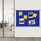 VIZ-PRO Notice Board Felt Blue, 36 X 24 Inches, Silver Aluminium Frame