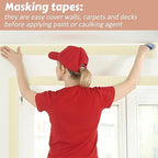 Fainne Masking Tape Bulk General Purpose Masking Painting Tape 55 Yards for Painting Home Office School Stationery Arts Crafts Basic Use, Easy Removal(4 Rolls,4 Inch)
