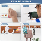 20 Pack Coat Hooks Wall Hooks for Hanging, Heavy Duty Double Prong Metal Hook Wall Mounted for Living Room, Bathroom, Kitchen, Bedroom for Coat, Bag, Scarf, Towel, Hat, Key, Cup (White)