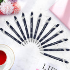 Zonon 12 Pcs Inspirational Pens Bulk Funny Ballpoint Pen with Stylus Tip Motivational Gifts for Valentine's Day Teacher Coworkers Nurse School Office Supplies(Navy,Motivational Style)