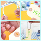SallyFashion 120 PCS Manila Tags with Wire, 4 3/4" x 2 3/8" Heavyweight Shipping & Inventory Labels, Blank for Price, Gift, Retail, Crafts, Warehouse & Office
