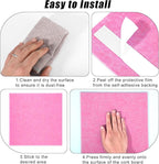 Large Cork Board 36" x 24", 6 Pack Felt Wall Tiles with Colored Pushpins, Bulletin Board with Removable Self-Adhesive Strips, Pin Board Cork Boards for Walls Office Home-Hot Pink