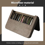 MIVLXLX PU Leather 12 Fountain Pen/Pencil Tray Case Organizer, Fashion Design, Handmade, Magnetic Closure with Drawer, Christmas Gift for Man/Woman/Office, 12 Slots(gray)