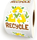 Bttwkco 500pcs Recycle Stickers Roll - Small Business Reused Package, Eco-Friendly, Earth Day, Happy Mail Recycling Labels - Handmade