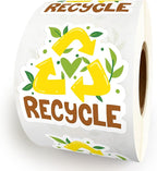 Bttwkco 500pcs Recycle Stickers Roll - Small Business Reused Package, Eco-Friendly, Earth Day, Happy Mail Recycling Labels - Handmade