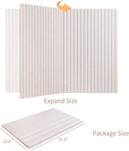 Lightomorrow Large Bulletin Board, 48 x 36 inches Felt Board Decorative Pin Board, 4' x 3' Cork Board Alternative for Wall, Foldable Photo Board with 20 Pushpins - Oatmeal Stripes