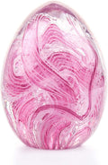 QFkris Crystal Blessings Paperweight Easter Eggs 3.4" Blown Glass Art Figurine Collectibles Desk Decor (Pink)