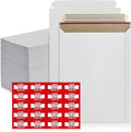 125 Pack 6x8 inch Self Seal Rigid Mailers - Stay Flat White Cardboard Envelopes - White Photography Mailer for CD, Photos, Document - 420 GSM