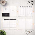 Smart Planner Pro – Undated Daily Planner – Large A4 – Achieve Goals & Increase Productivity with Weekly, Monthly, Work Sections - Organizer Diary with Back Pocket, 3 Satin Bookmarks & Pen Holder