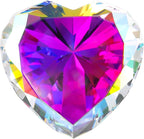 AB COLOR Crystal Diamonds Paper Weights with Gift Box, 80mm Heart Shape Real Crystal Diamond Glass Gems Paperweight, Big Diamonds Birthday Anniversary Women Her Valentine's Day Gift
