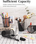 Gwybkq Pen Holder for Desk Mesh Pen Cups Metal Pencil Holder 12 Packs Desk Organizers and Storage