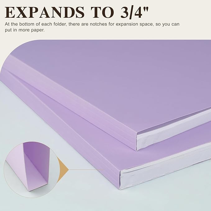 Color File Folders, 1/3-Cut Tabs, Letter Size, 6 Colors Organizer File Folders for School Home Office Business (120, Pastel Colors)