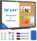 maxtek Combination Board, 36 x 24 Magnetic Whiteboard & Cork Board, Dry Erase Board Bulletin Combo Board for Home Office Classroom, 3' x 2' Wall Mounted Memo Message Board