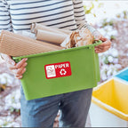 12Pack Recycling Stickers for Trash Cans,Paper Plastic Glass Cans Trash Sorting Stickers for Recycle Bins,Eco-Friendly Trash Can Recycle Signs Indoor & Outdoor Use(3"x5.7")