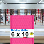 iMBAPrice 6x10 Inch Hot Pink Bubble Mailers #0 – 250 Pack Self-Seal Padded Envelopes, Waterproof Bubble Shipping Bags for Small Business, Mailing & Packaging