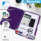 Purple Clipboard with Storage,TFDLCG zm Clip Boards with Storage Compartments,8.5 x 11 High Capacity Folio Nursing Clipboard Case,A4 Letter Size for Office,School Home Work