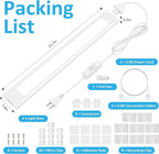 maylit Under Cabinet Lighting Plug in, 4 Pcs 14 Inch Linkable Ultra Bright LED Light Bars, Renter Friendly Lamp, Wired Indoor Lights for Kitchen Cabinet, Counter, Workbench, Desk, Shelf, Cool White