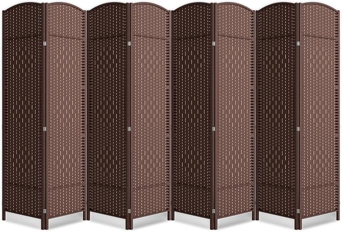Cocosica 8 Panel Room Divider,5.86Ft Folding Privacy Screen,Tall - Extra Wide Foldable Panel Partition Wall Divider with Diamond Double-Weaved Hand-Woven Design Room Screen Divider