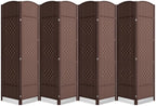Cocosica 8 Panel Room Divider,5.86Ft Folding Privacy Screen,Tall - Extra Wide Foldable Panel Partition Wall Divider with Diamond Double-Weaved Hand-Woven Design Room Screen Divider