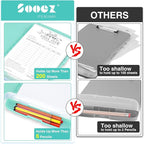 Sooez Glitter Clipboard with Storage, High Capacity Clip Boards 8.5x11 with Pen Holder, Cute Clipboards with Low Profile Clip, Sparkle Plastic Organizer Case Box for Women & Kids, Side Opening