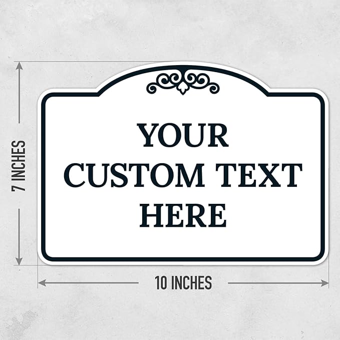 Custom Decorative Sign, Personalized Metal Sign for Driveway, Home, Airbnb, Door Plaque,White Background Black Border Sign, 7x10 Inches, ACM, Fade Resistant, Made in USA by Sigo Signs