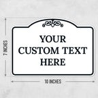 Custom Decorative Sign, Personalized Metal Sign for Driveway, Home, Airbnb, Door Plaque,White Background Black Border Sign, 7x10 Inches, ACM, Fade Resistant, Made in USA by Sigo Signs