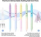 Easter Basket Essentials, Easter Basket Stuffers, 5PCS 0.7mm Gel Pens Black Ink Fine Point Pens With Smooth Writing, Gradient Color Cute Pens for Journaling Note Taking, Easter Gifts for Men Women