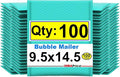iMBAPrice 9.5x14.5 Inches Teal Color Polybubble Bag, 100-Pack Large Size #4 Self Seal Poly Bubble Mailers Padded Packing Envelopes (Total 100 Bags)