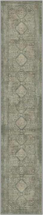 GENIMO Runner Rug 2x10 Non Slip Machine Washable Hallway Runner Rug, Low Pile Lightweight Rugs for Entryway, Hallway, Kitchen and Corridor, Sage/Blue