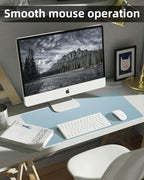 Non-Slip Desk mat,PULeather Desk Pad Protector, Office Desk Mat, Large Mouse Pad,Desk Blotter, Laptop Desk Pad, Waterproof Desk Writing Pad for Office and Home (Light Blue, 35.4" x 17")