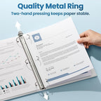SUNEE 3 Ring Binder 3 Inch 1 Pack, Clear View Binder Three Ring PVC-Free (Fit 8.5x11 Inches) for School or Office Supplies, White