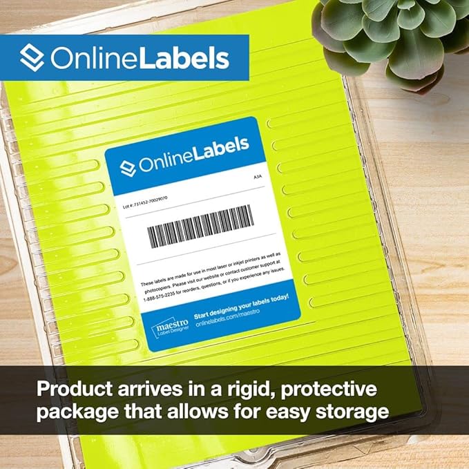 Neon Yellow Address Labels - 2.625 x 1 - Pack of 3,000 Labels, 100 Sheets - Inkjet/Laser Printer - Online Labels