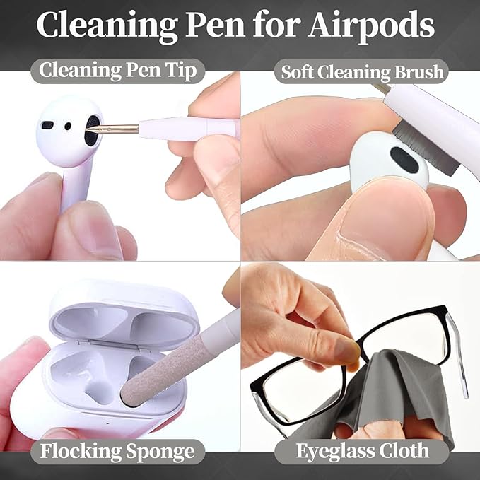 Laptop PC Gaming Keyboard Cleaning Kit Accessories for iPhone iPad MacBook Pro, Hatstart 11 in 1 Electronics Computer Phone Screen Cleaner Spray, Earbud Cleans Pen for Airpod, Tech Desk Gifts for Men