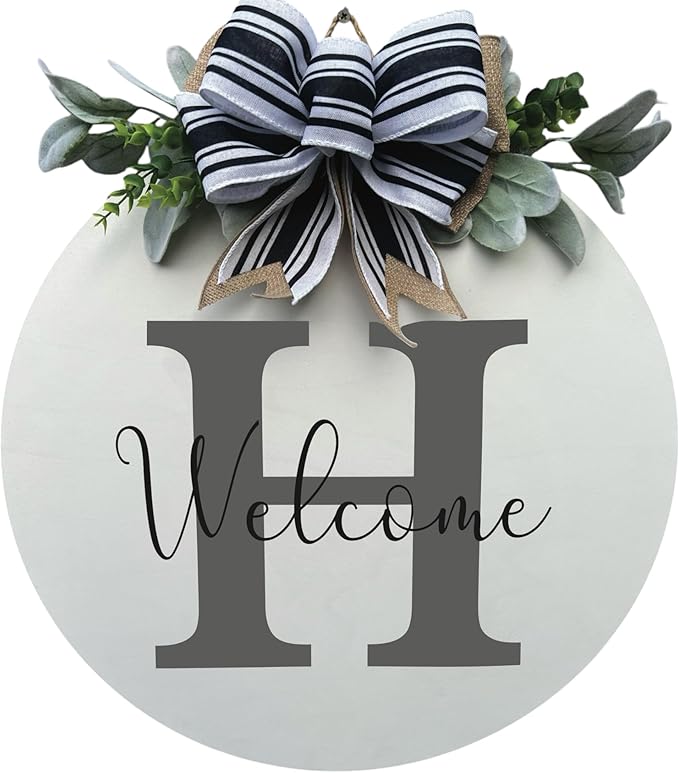 Wood front door sign Wood sign Home decor Welcome sign Sign for front door House warming gift Wedding gift (Personalized Welcome, 15" Width)