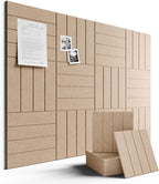 Large Felt Bulletin Board 48" x 36" Cork Board Alternative-12 Pack with 70 Safe Removable Adhesive Tabs, Cork Boards for Walls Felt Board for Home Office Classroom Pin Board-Taupe