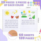 Henoyso 20 Pcs 120 Pages Primary Composition Notebooks K-2, Primary Journal Grades K-2, Writing Journal Practice Notebook for Kids in Preschool, Kindergarten, Back to School Supplies (Macaron)