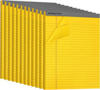 12pcs Legal Pads, Perforated Wide Ruled Writing Pad, Wide Ruled Legal Notepads, Lined Pads of Paper, Yellow paper Pads for office, school and daily notes(600 Sheets) (12, 5 X 8, Legal (5 x 8 inches))