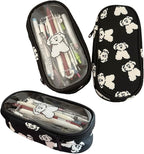 Cute Puppy Japanese Pencil Case Clear Case Large Capacity Canvas PVC Aesthetic Pen Holder Pencil Pouch Box