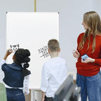 TSJ OFFICE Mobile Whiteboard Standing - 36 X 24 Inches Magnetic Dry Erase Easel, Height Adjustable Rolling White Board on Wheels with Flip Chart Hooks, White
