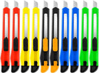 TIFICAL 10 Pack Box Cutter Retractable, 9MM Snap-Off Blade Utility Knife, Razor Knife with Self-Lock Design, Box Cutter Knife Exacto Knife for Cutting Boxes, Carton, Cardboard, Disposal Box Opener