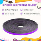 AmazingSpark Magnetic Tape Roll Thin Strips, 0.39 Inch x 33 Feet Magnetic Board Dividers Whiteboard Graphic Decorative Tape Marking Line for Classroom Office Art Accessories(Purple)