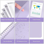 Planner Undated, Asten Daily Planner Agenda with To Do List, Hourly Planners for Women and Men, Spiral Appointment Book Planners Notebook with Elastic Closure, Day Planner for ADHD 8.5" x 11" (Purple)
