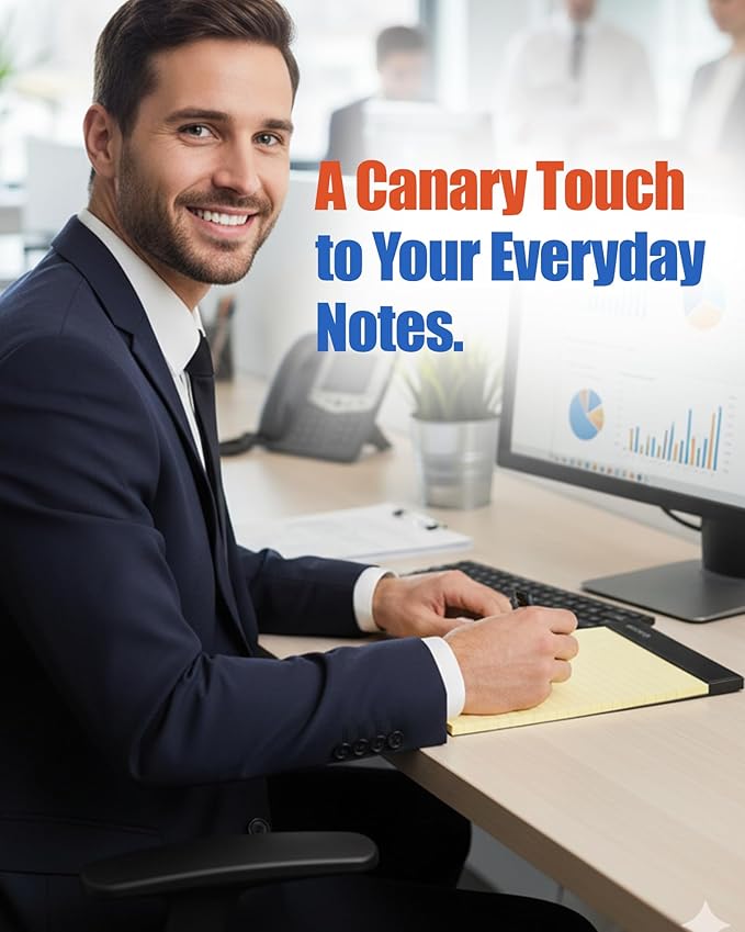Mintra Office Legal Pads - ((PREMIUM CANARY 6pk, 5in x 8in, NARROW RULED))